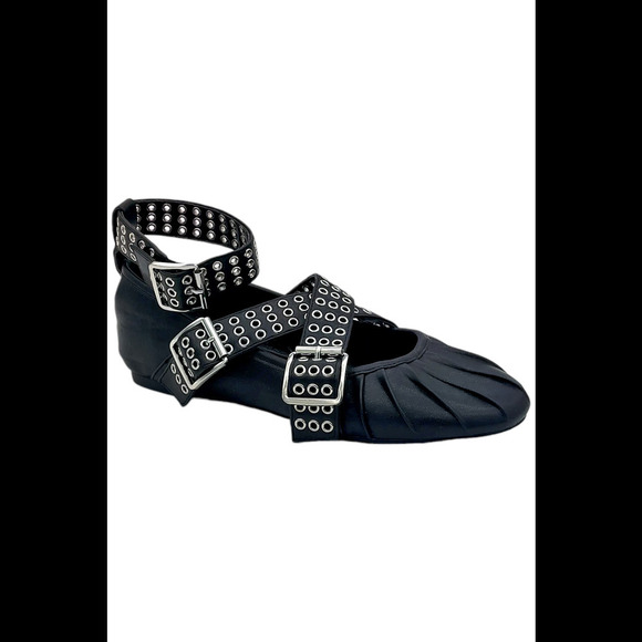 Steve Madden Women's Bryar S Flats Black Leather - Medium - Picture 1 of 3